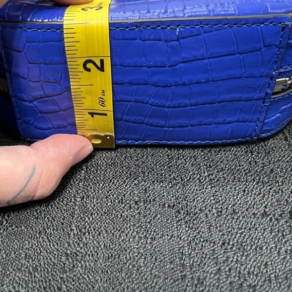 Rebecca Minkoff Kate Blue Circle Croco Embossed Leather Crossbody Bag Purse - Picture 10 of 10